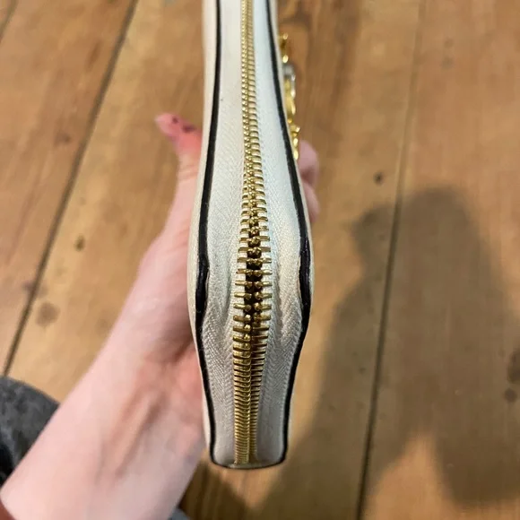 Authentic Gucci Zumi horsebit zip around wallet cream gold silver - Picture 9 of 11